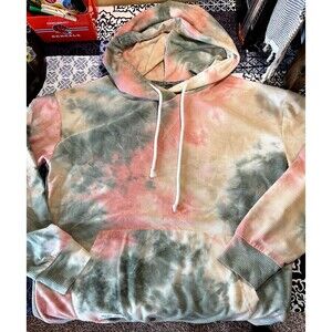 Simply Southern Tie Dye Multi-color Waffle knit Hoodie SIZE Medium